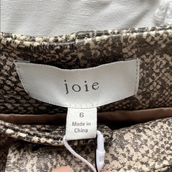 NWT Joie Snake Print Leather Shorts - Picture 3 of 12